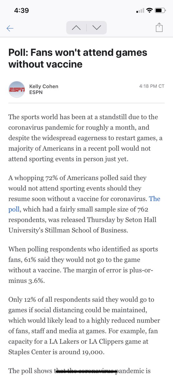 Based on my own poll — with tens of thousands of sports fans voting — I’m going to call this poll of 762 people, which is receiving a ton of attention, total bullshit.