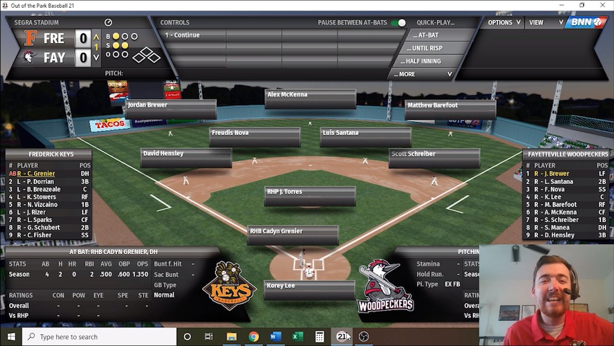 The #OpeningNightAtHome Pre-Game Show by @CarolinasDentist &amp; <a href="/GoSegra/">Segra</a> is about to start in one minute!

Join <a href="/WoodpeckersNC/">Fayetteville Woodpeckers</a> Broadcaster <a href="/MattDeanGuy/">Matt Dean</a> as he looks forward to an exciting (simulated) matchup between The Woodpeckers and <a href="/FrederickKeys/">Frederick Keys</a>.

➡️ bit.ly/FWP-ONAHPGS