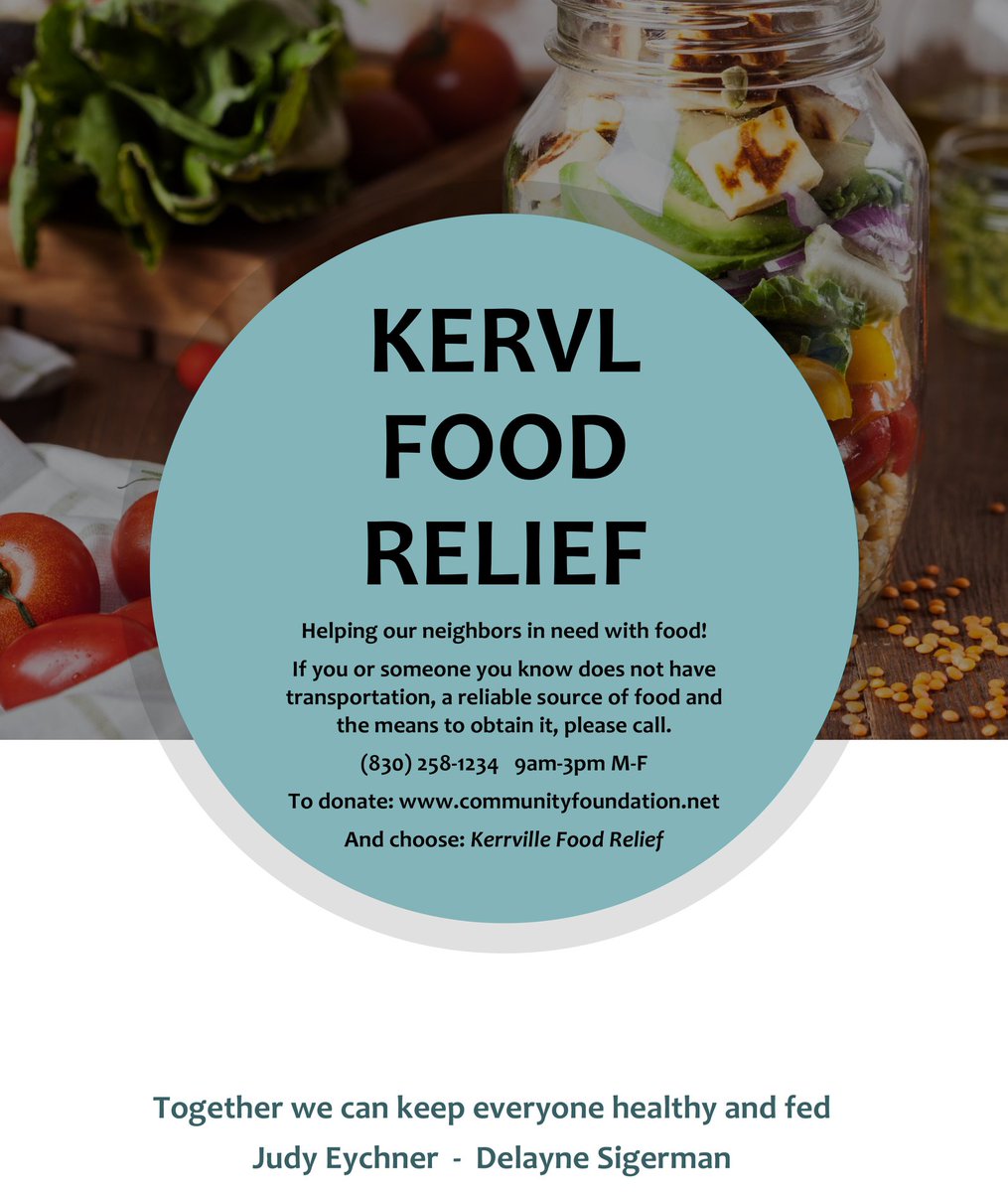 It's happening NOW! Donate to the Kerrville Food Relief Fund to help neighbors get groceries.