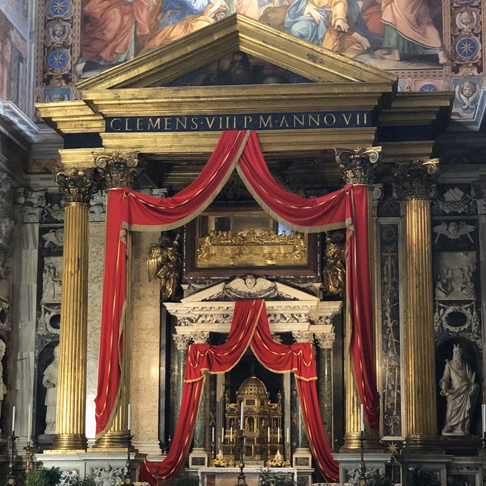 We have to start with the church that has the relic from the table of the Last Supper, Saint John Lateran.