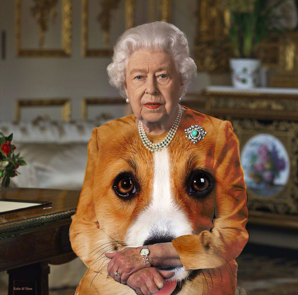 I just had to do it. #GreenScreenQueen #godsavethequeen
#corgi #GreenScreen