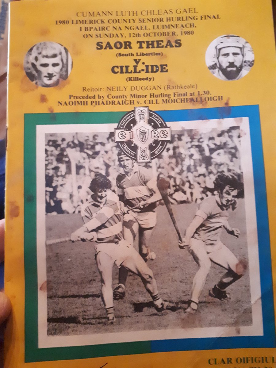  @patrickswellgaa took the honours in 1979. To 1980 next and Liberties returned to the County Final against  @killeedygaa A 2-07 to 1-07 victory gave Killedy their first Daly cup having lost 3 finals  @KilmallockGAA 73  @SouthLibertiesG 76  @patrickswellgaa 77  @JamesLundon  @whelain