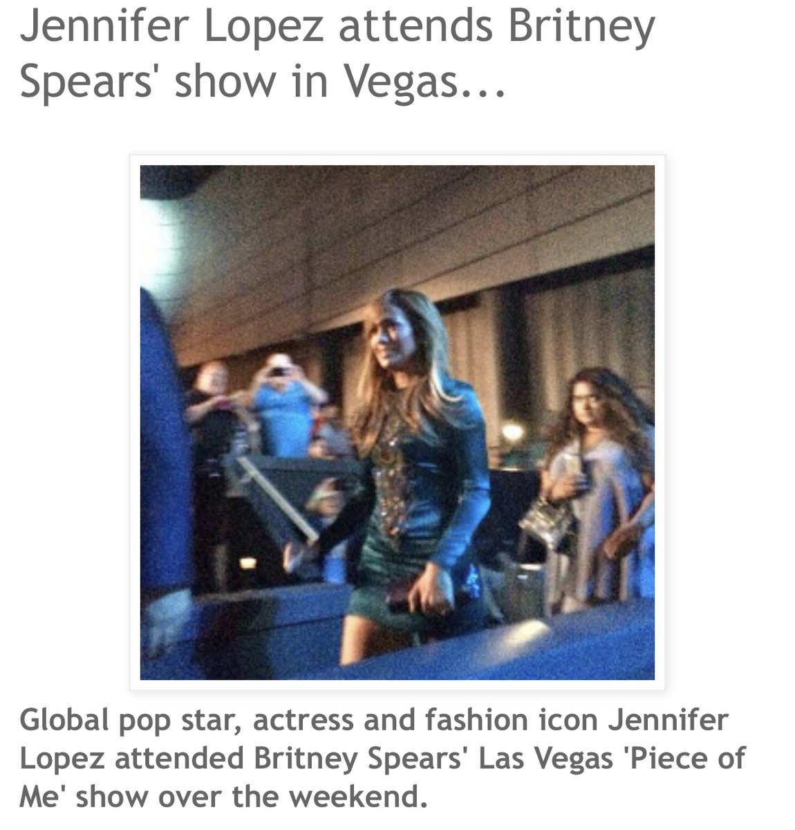 Jennifer Lopez said she studied Britney's show for her own Vegas residency.