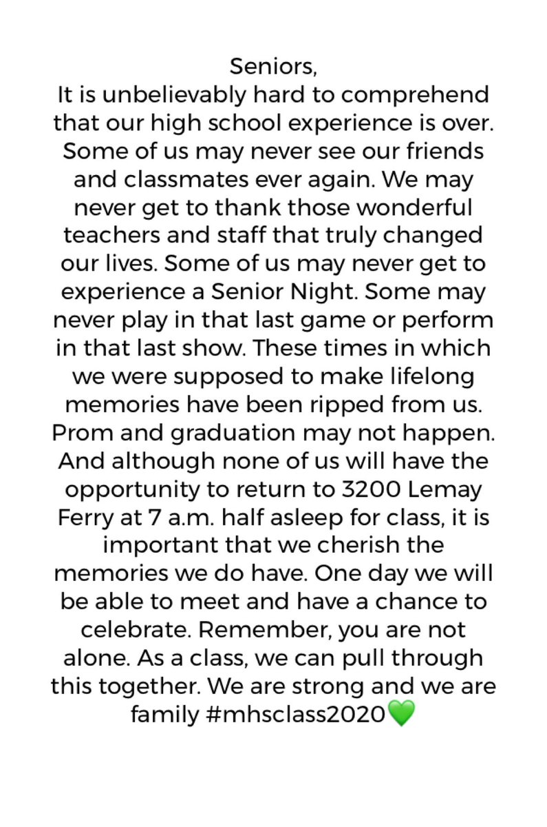 Mehlville Class of 2020 tweet media