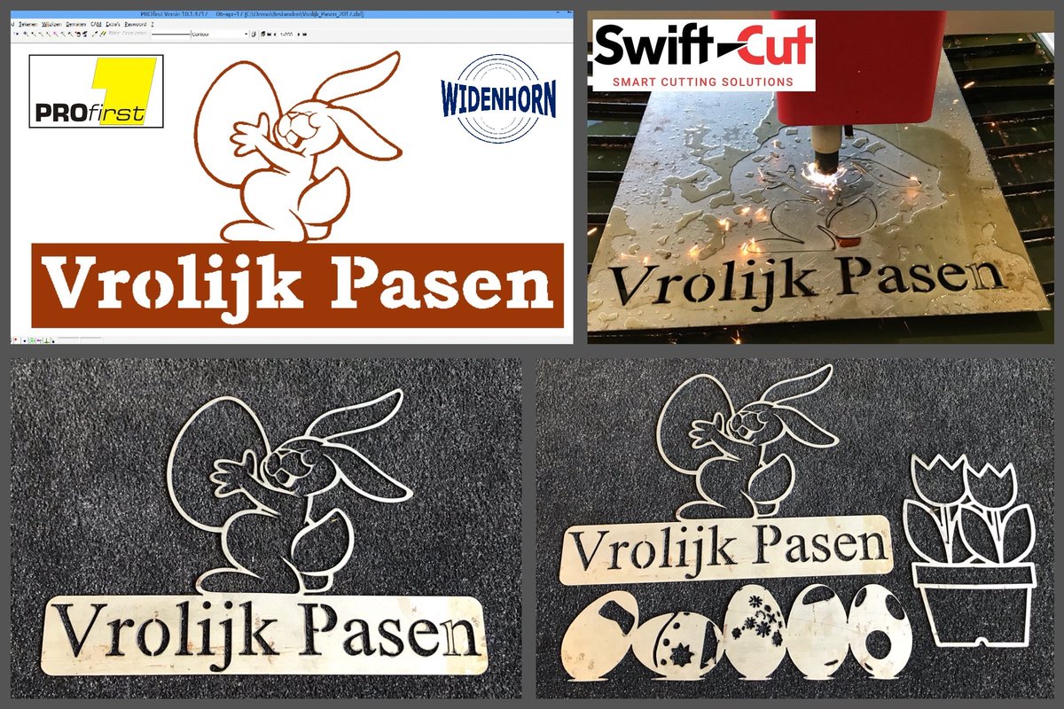 WidenhornPlaat's tweet image. We ontvingen al de 1eresultaten van onze Paas #DXF&apos;en uit onze mailing. Altijd leuk de resultaten. Gesneden op een #Swiftcut #Plasmasnijmachine met #Hypertherm bron. Ook proberen? Download de DXF bestanden of vraag een demoversie van #PROfirst Artist aan! bit.ly/3c4xQNO
