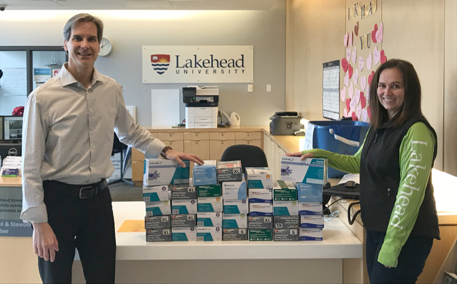 LakeheadIntl's tweet photo. Like many communities across the world, Lakehead University and the Northern Ontario School of Medicine (NOSM), have come together to contribute COVID-19 personal protective equipment for health care providers. 

Read more about Lakehead's effort here: https://t.co/fuHrxBXmP7 https://t.co/5AhDoDoQFy