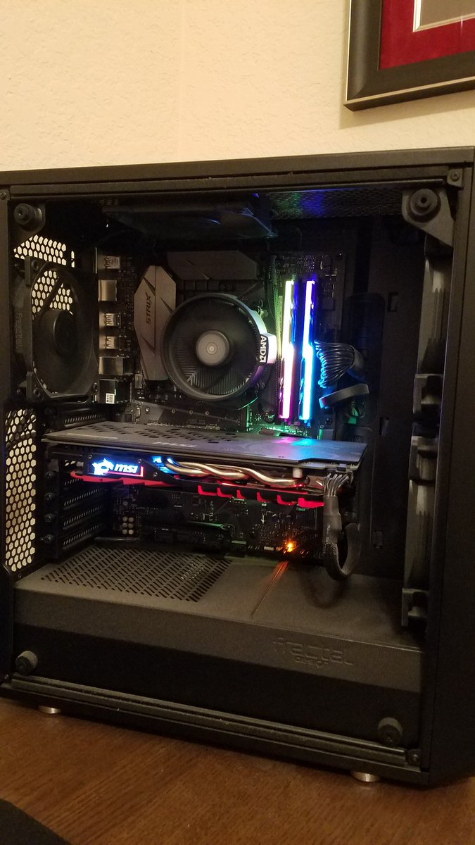 eskimobro44's tweet photo. @bitwitkyle My first PC!!
Meshify C TG
Ryzen 5 1600 
Strix B350-F Gaming
Trident Z RGB 16gb
MSI GTX 1060 6gb
Seagate BarraCuda 1 tb HDD
Kingston A400 240gb (boot drive)
EVGA G3 650W 80+ Gold 
Fractal 140mm Venturi fans  x2
@bitwitkyle #RoastMyPC https://t.co/selVSPZe1L