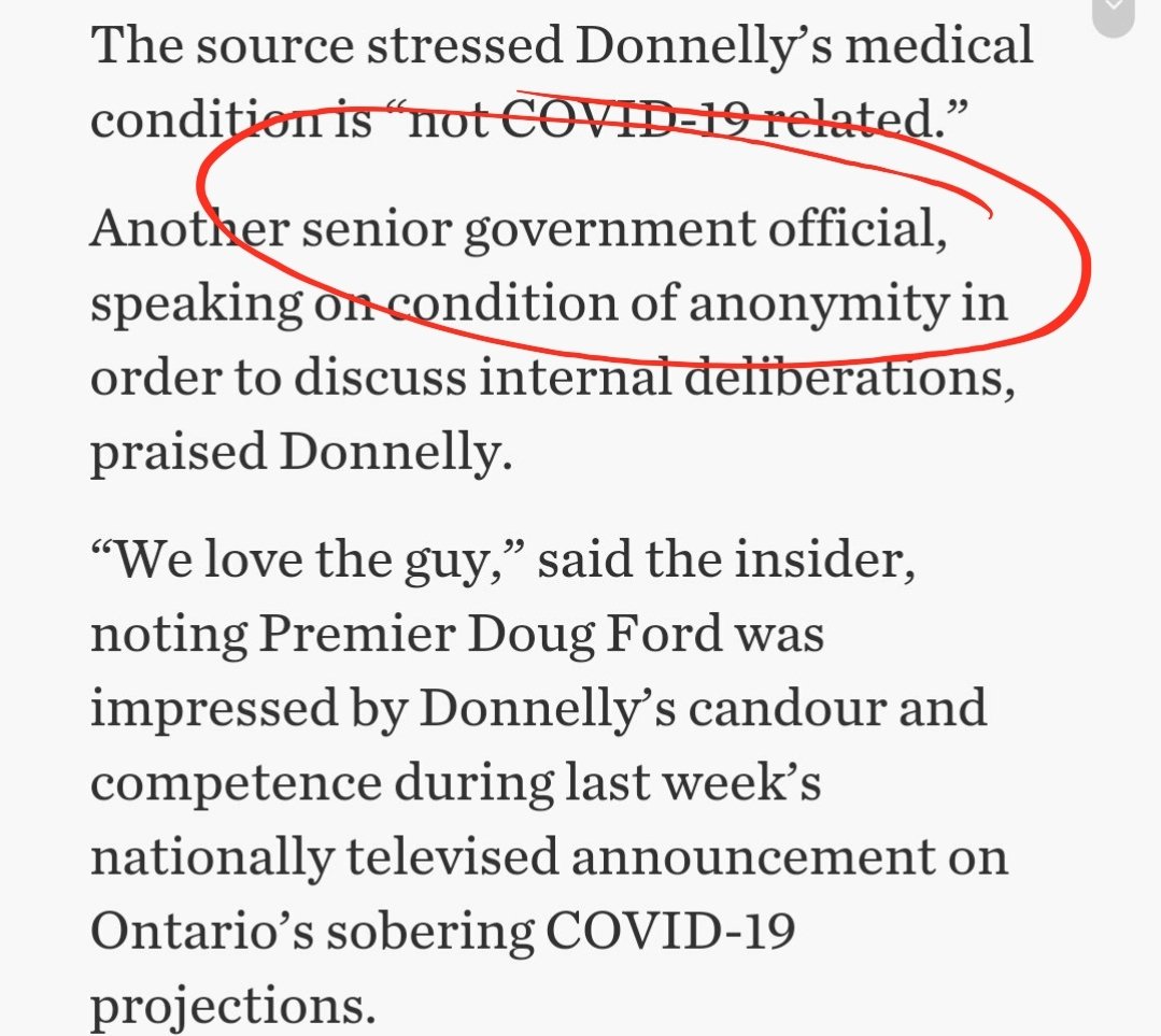 Red Flag Two "Senior government official"No senior bureaucrat would talk like this to a reporter."WE" infers political occupiers of office. Why would a bureaucrat use the royal "we"?So "senior govt official" in this context can be a little deceptive bc it's too broad.