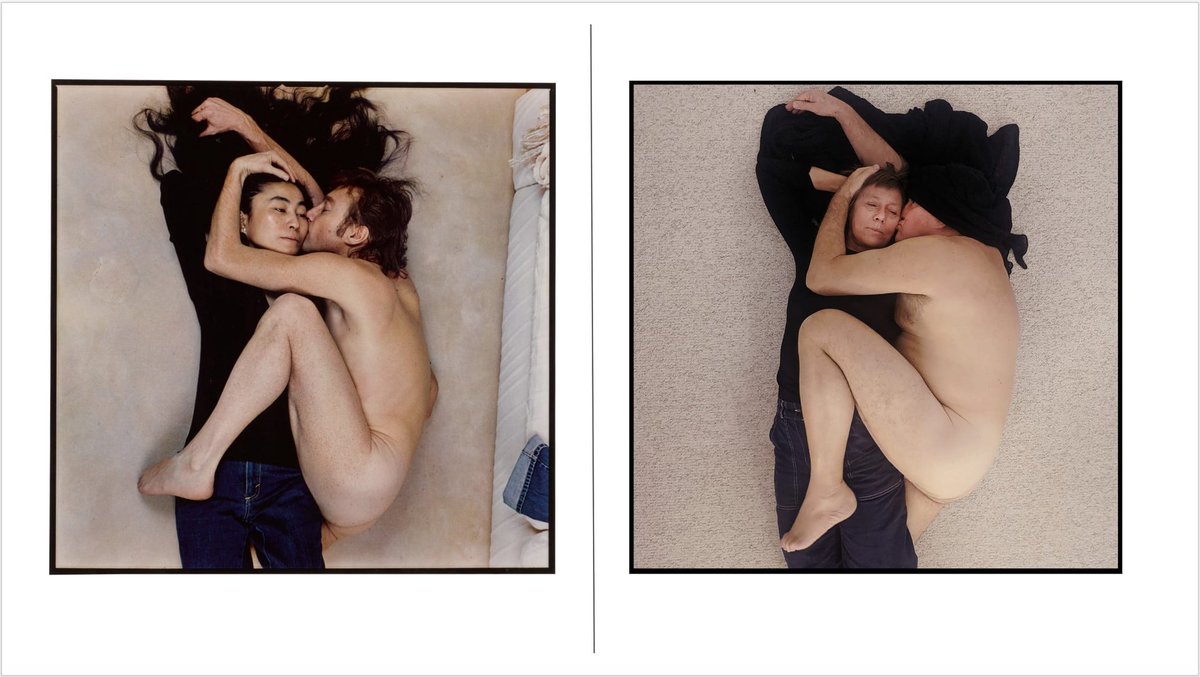 Day 21Yoko Ono and John Lennon by Annie Lebovitz, 1980.Liz Nilsson and Brian O'Cathain by Molly O'Cathain, 2020.