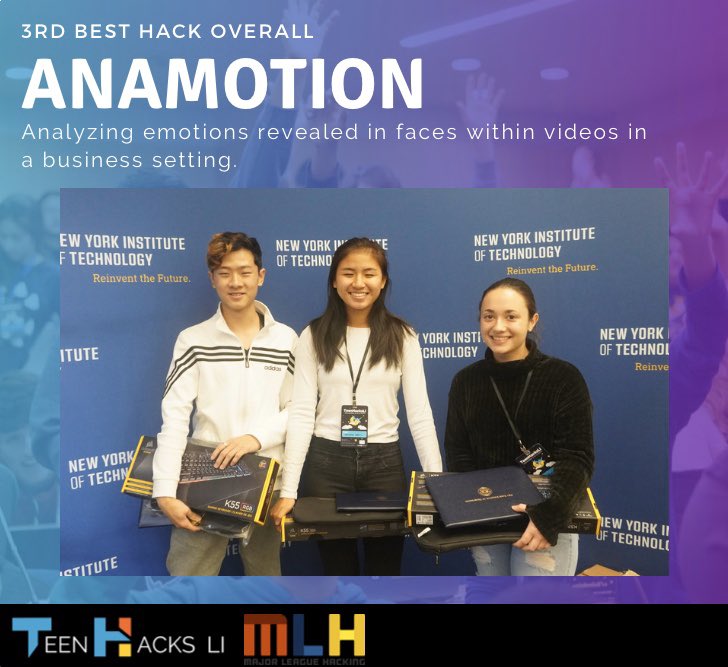 TeenHacksLI's tweet photo. 🏆 Congrats to our #thli2019 Fall winners of THIRD PLACE.

Check out our devpost for more info and stay tuned for Fall 2020 🔥 https://t.co/AnrBnQkgLW