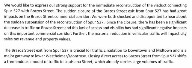 Is this what he means by “consensus”? Residents in Montrose and Midtown shared emails with me that show identical language asking  @HouPublicWorks to “move forward.” Is this four opinions, or one?