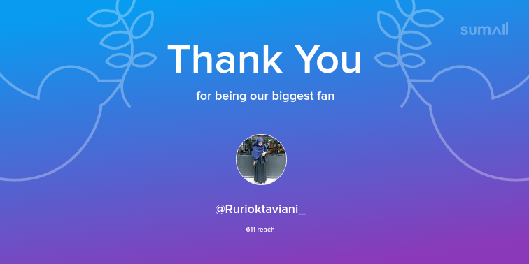 Our biggest fans this week: Rurioktaviani_. Thank you! via sumall.com/thankyou?utm_s…