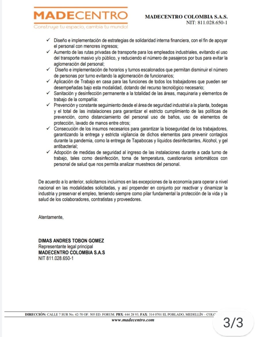 felipecardonam's tweet photo. @IvanDuque d @infopresidencia d #Colombia quiero compartir la preocupacion d un comerciante muy grande en nuestro pais. No quiere ser irresponsable con el tema d la salud pero hay q buscar un equilibrio con lo económico. @MintrabajoCol @angelccabrera @karenabudi @FenalcoNacional https://t.co/fQ242hLg3c