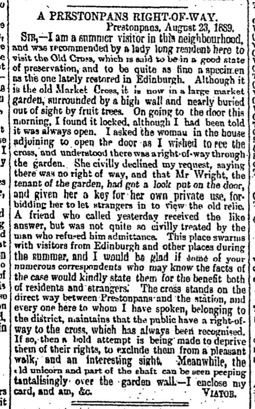 By the late 19th century access to the ancient monument was being seriously restricted by its owners, much to the displeasure of local antiquarians.The letters page of The Scotsman became their favoured battle ground to demand access. (7/10)