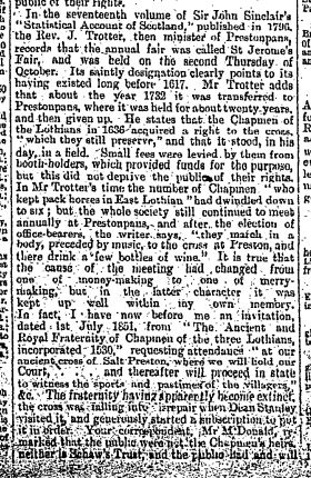 By the late 19th century access to the ancient monument was being seriously restricted by its owners, much to the displeasure of local antiquarians.The letters page of The Scotsman became their favoured battle ground to demand access. (7/10)