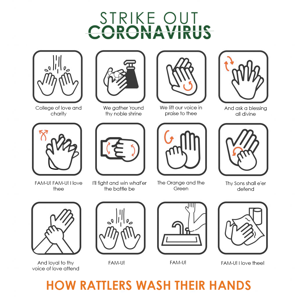 FAMU_1887's tweet photo. Remember your alma mater with this 20-second handwashing guide. #COLAC #ThrowbackThursday #FAMUstrong https://t.co/eUaPTg4BHj