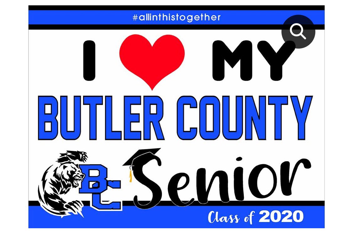 SuptScottHoward's tweet photo. On behalf of the Butler County Board of Education, we miss all of our students!  Looking forward to getting every family with a Senior one of these yard signs!  Stay tuned for how we will get them to you! https://t.co/Ranld3BpwJ