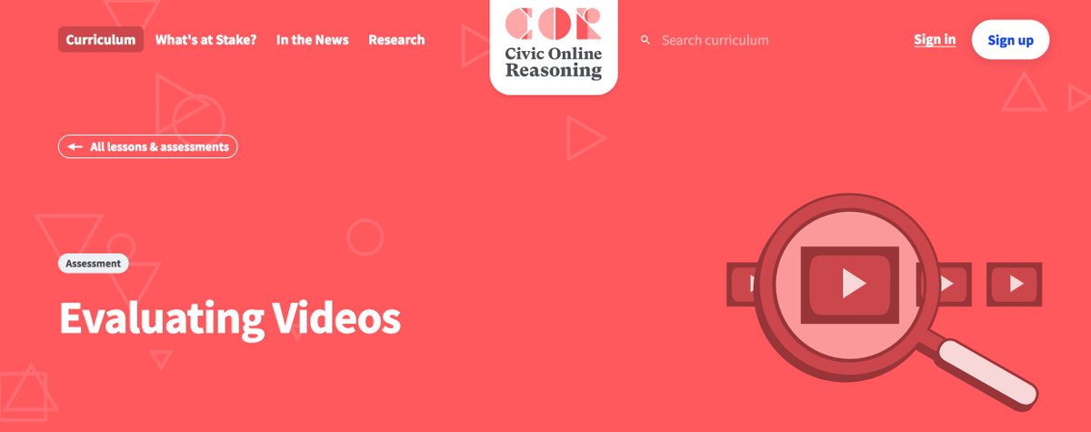 You can gauge your students’ ability to evaluate the video with this Google Forms assessment. 4/9  https://cor.stanford.edu/curriculum/assessments/evaluating-videos
