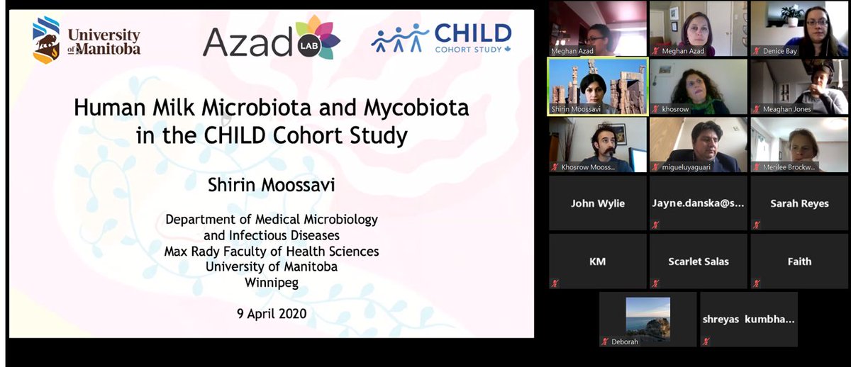 MeghanAzad's tweet photo. My first PhD student @ShirinMoossavi defended her thesis today! 🎓🎉
 
Shirin studied the human milk #microbiome in the @CHILDSTUDY. Her work has advanced the field and stimulated many new collaborations and research questions. in our lab. 

Congratulations Shirin!

#PHinisheD https://t.co/phe7zPovmT