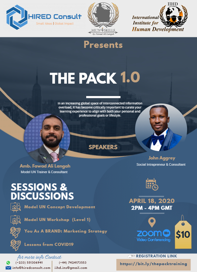 hiredconsult's tweet photo. 📢📢📢BIG ANNOUNCEMENT 📢📢📢
REGISTER now at https://t.co/x879ewRmOl to be part of this training session with industry experts.
#QualityEducation never ceases with #CoronavirusLockdown
#ThePack #Workshop #COVID19 #YouthEmpowerment #HIREDConsult #IIHD #MUN4Skills #Virtual https://t.co/2kwirgG4Os