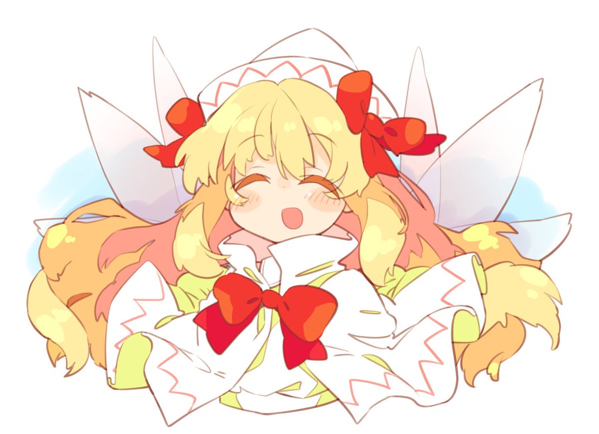 lily white 1girl blonde hair solo long hair wings fairy wings closed eyes  illustration images