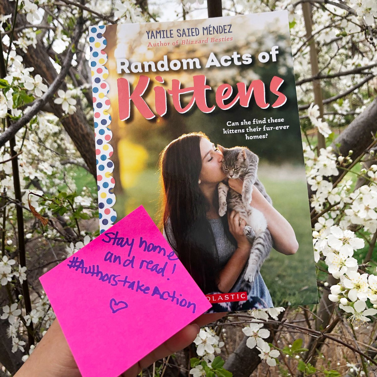 YamileSMendez's tweet photo. Stay home to be safe and save lives! In the meantime, read a book or many! #StayHome #savelives #authorstakeaction #kidlit #authorsofinstagram #scholasticwishbooks #saveakitten #kittenrescue #girlpower https://t.co/BmYCR4ZUuy