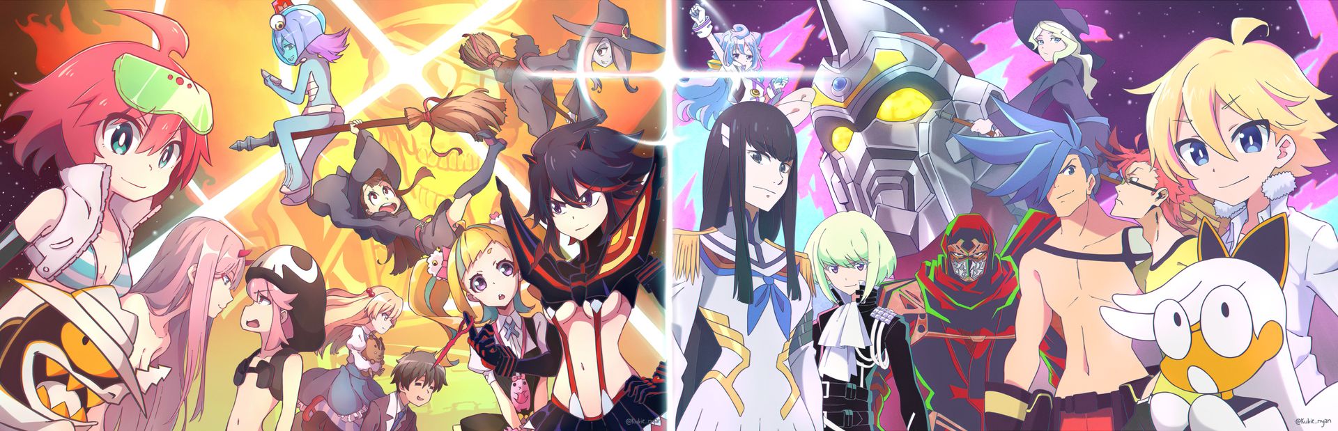 Lily Is Asleep The Full Triggerverse Illustrations Combined Gatai Fanart Studiotrigger キルラキル リトルウィッチアカデミア プロメア グリッドマン ニンジャスレイヤー ハッカドール キズナイーバー 異能バトルは日常系のなかで 宇宙