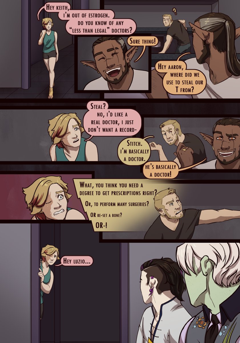 Things start getting crazy when Luzio decides to hire three thieves out of the goodness of his heart, who definitely Do Everything Legally and DON'T mess up the ship while he's away.
#meetthewebcomic