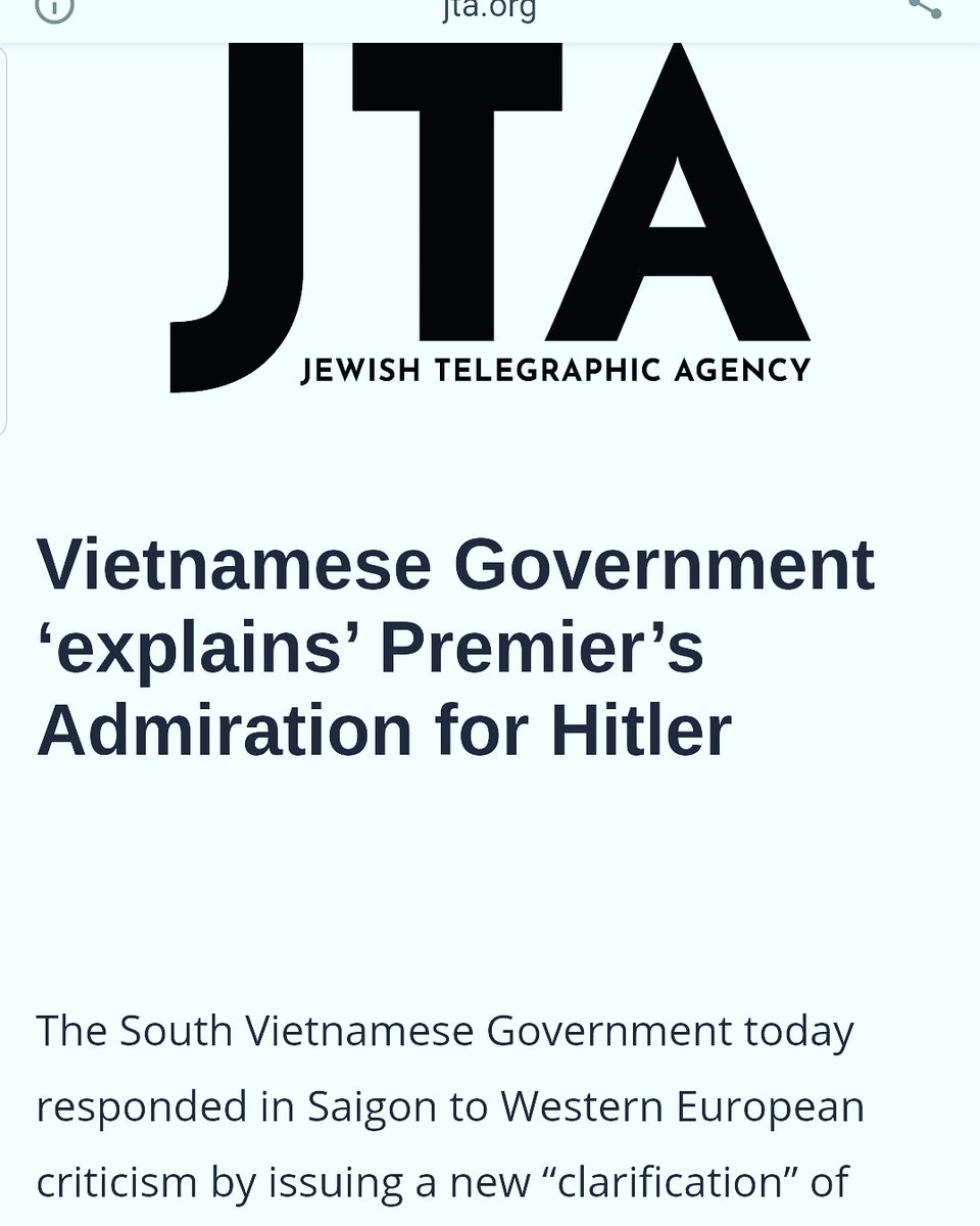 Let's not forget that the South Vietnamese President praised Hitler.