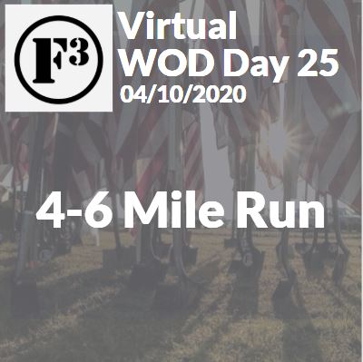 18 PAX got beaten by <a href="/JohnFralick1/">John Fralick</a>'s 12 rounds of misery. 

Tomorrow is simple! Go for a run. It will be gorgeous out. #TGIF 

Log your exercise here: bit.ly/3b5EIdn