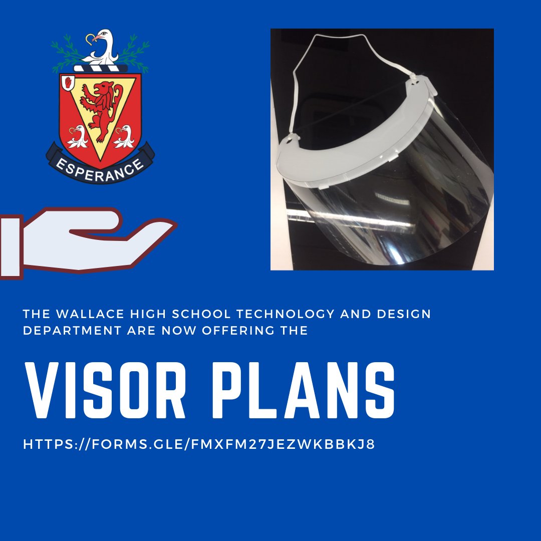 WallaceHigh's tweet photo. We are now offering the DXF files, plans and instructions for the PPE visors available to other schools or organisations with a laser printer. Please use the following form to request files. https://t.co/pNId5ITt60  @WA_Edu_News @edu_sagov https://t.co/iTWNMTRJ7Y