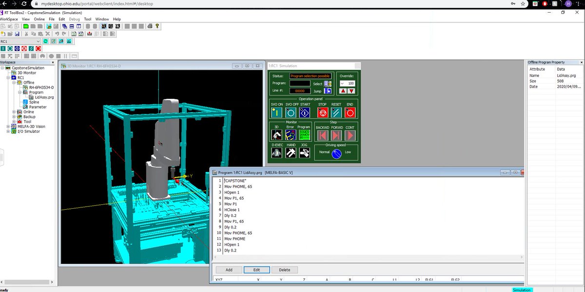 HMedich17's tweet photo. @OUVirtualExpo For our Project in ETM 4350, my team, @DejaElaine_ @tenthofadime , and I have decided to automate a lid assembly from their Senior Capstone project. To do this we will program a SCARA robot to preform the operations. https://t.co/4PMg5JQBrQ