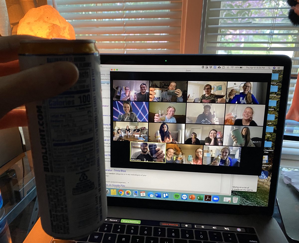 Lyndsay_young5's tweet photo. Virtual @BGSO_UKY Happy Hour! So happy to see your faces! #PhDistancing #COVID19 https://t.co/QbIJPs0Mbd