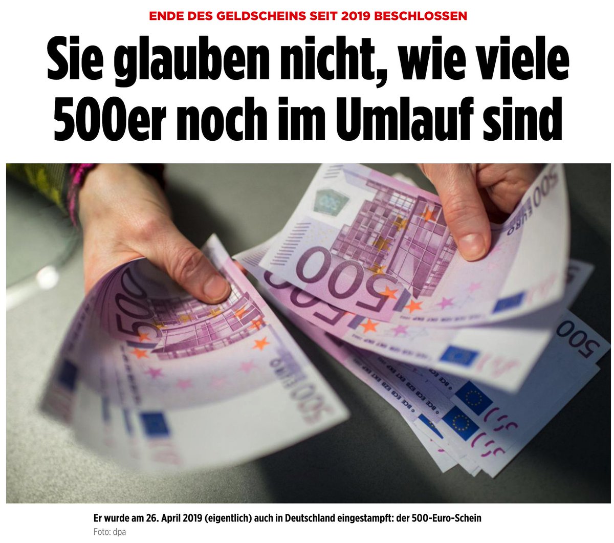 ja, ähm, sorry, aber der bäcker nebenan nimmt halt keiner 500er. dann kann ich sie auch nicht zurückgeben!