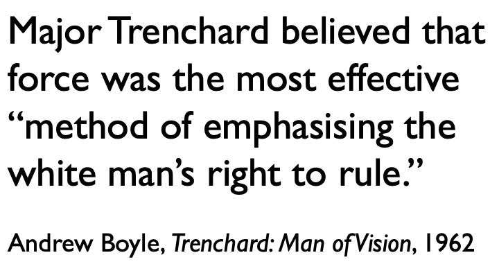 Unsurprisingly, he brought a committed racism to his work. In what is in fact a revoltingly hagiographic biography of Trenchard, his attitude to the local people under his supposed care is made clear.  #racism  #ColonialViolence  #Igbo  #Nigeria  #BritishEmpire  #Trenchard 