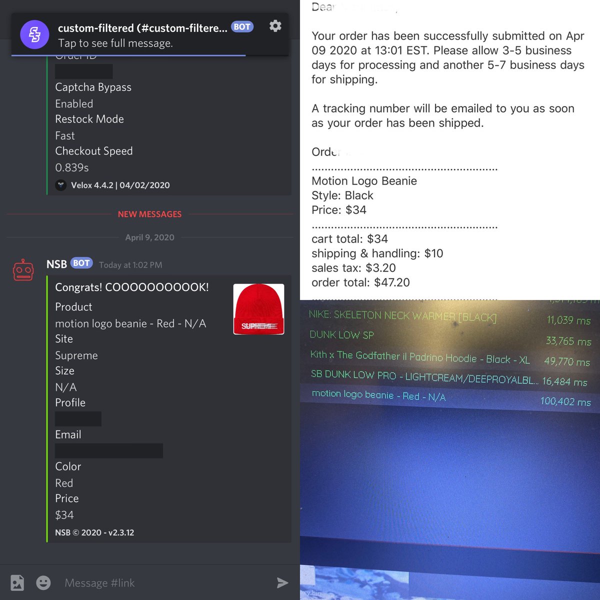 Thanks <a href="/NSBSneakerBot/">IFYKYK</a> @NSB_Bot and <a href="/SurgeProxies/">Surge Proxies</a>  Confused nsb says red..... supreme email says black!