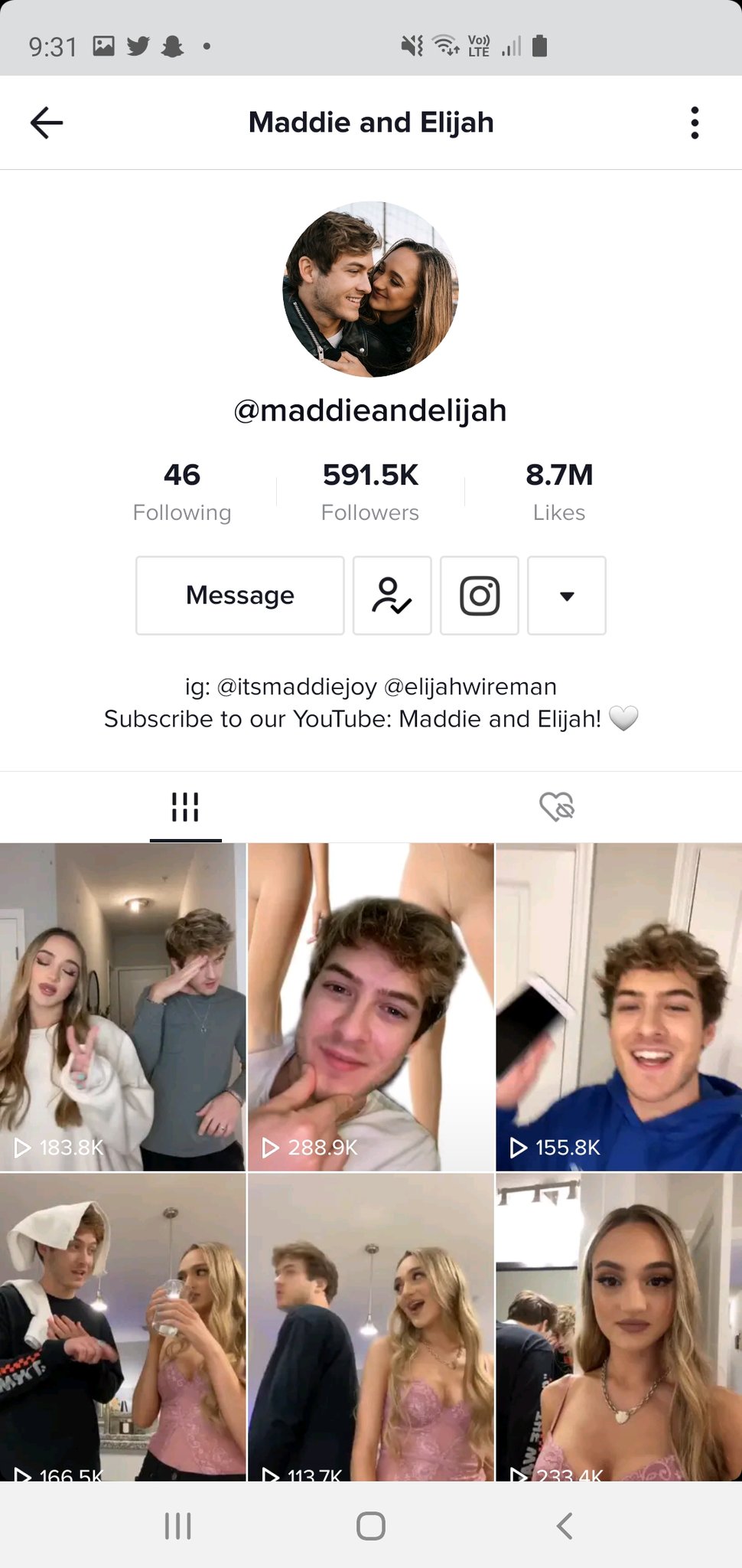 Maddie_and_Elijah_f.p on Twitter "TIK TOK…