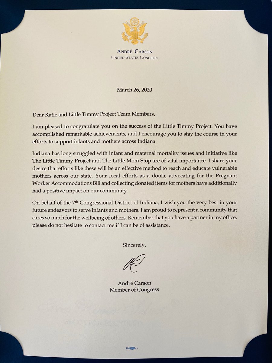 littletimmyproj's tweet photo. We are honored to be recognized for the work we do in our community! Thank you @RepAndreCarson - this means the world to us 💙
#TLTP #TheLittleTimmyProject #AndreCarson #USCongress https://t.co/P0QRkeMz9b