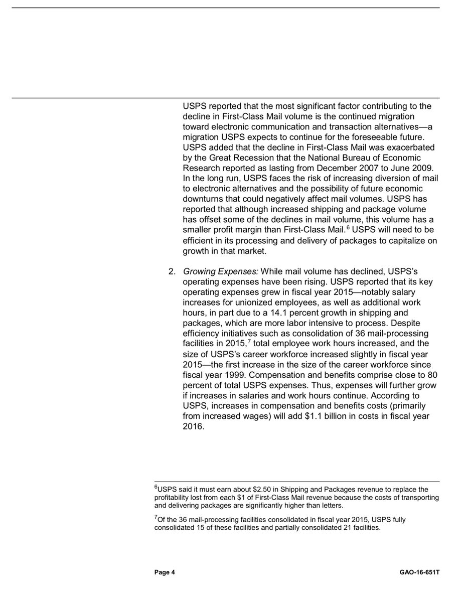 This is not my opinions, these are the stone cold brutal FACTs;the USPS by LAW is required to pay BILLIONS to the Govt“USPS’s required payments in fiscal year 2016 include a statutory required payment of $5.8 billion to prefund retiree health benefits.” https://www.gao.gov/assets/680/677044.pdf