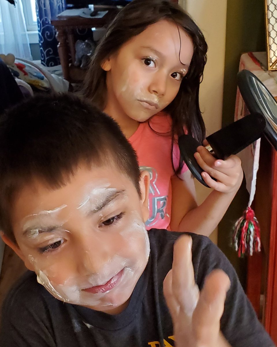 Cyn0921's tweet photo. Quarantine day #?... things were quiet..this is how I found my siblings 🤦‍♀️🤦‍♀️ #7&amp;8yrolds https://t.co/546X8QSOk5
