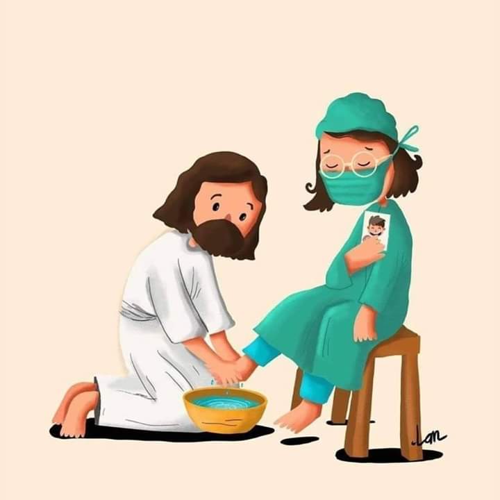JesusE78's tweet photo. #OremosJuntos 
Por el personal médico y enfermeras que trabajan al frente de esta #pandemia. Jesús les cuide y libre de peligros
#JuevesSanto Tambien Jesús llega hasta ustedes no solo a lavarle los pies sino a librarles del contagio
#FelizNoche #DiosBendiga . https://t.co/ME4bmfeQX1