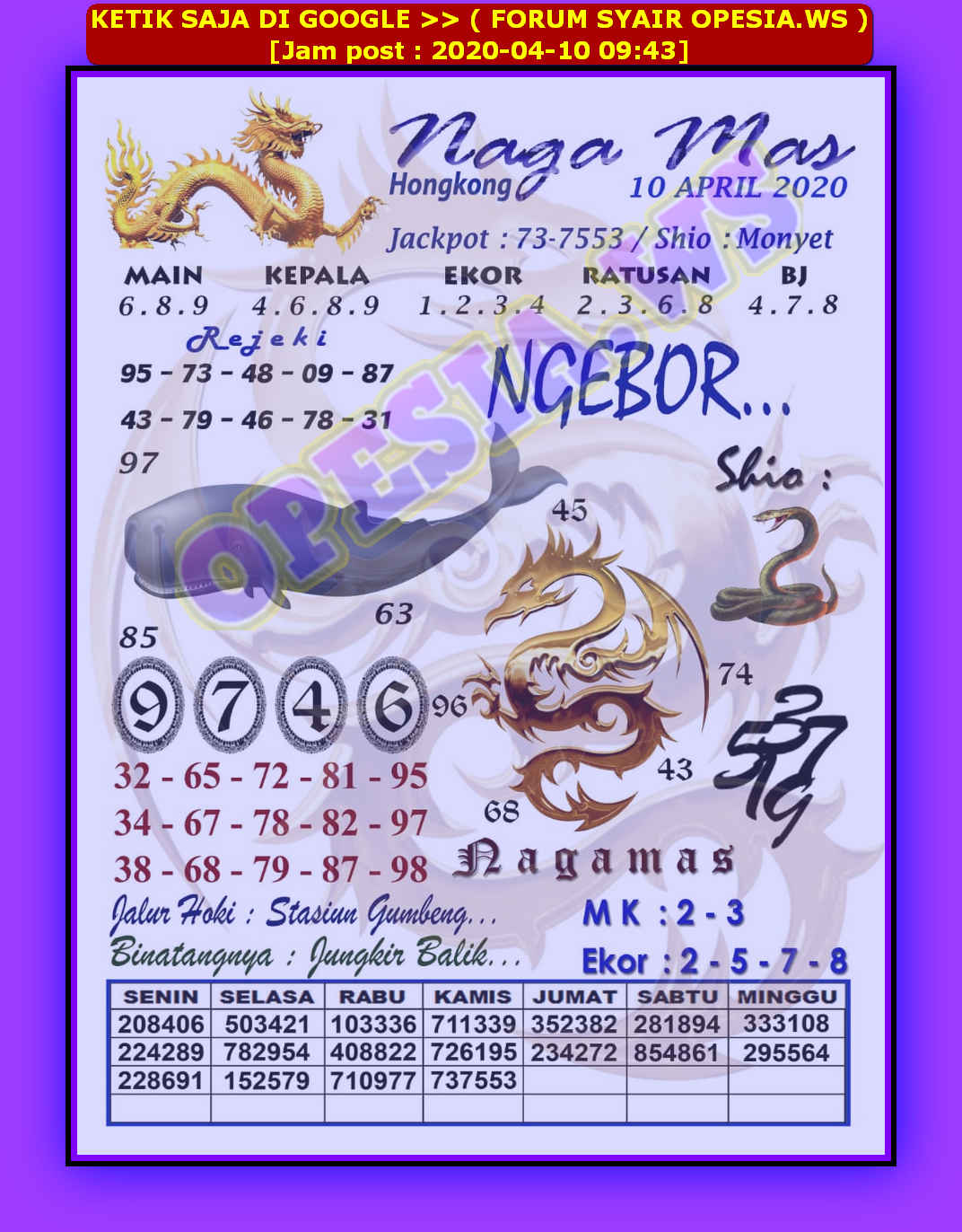 39 Syair opesia ws hongkong