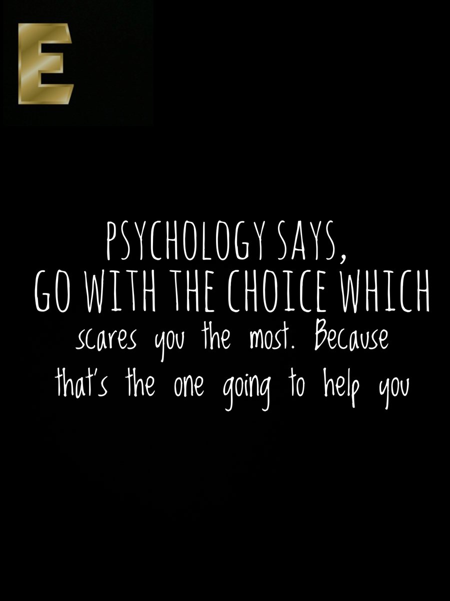 entrepreneurQu2's tweet photo. Psychology says : Go with the choice which scares you the most. Because that’s the one going to help you 
#QuoteOfTheDay #entrepreneur #entrepreneurship #skkquotes #friday #takerisk #thinkdiffrent #thinkbeyond #new #psychology #motivation #inspiringquotes https://t.co/7vCzAconTe