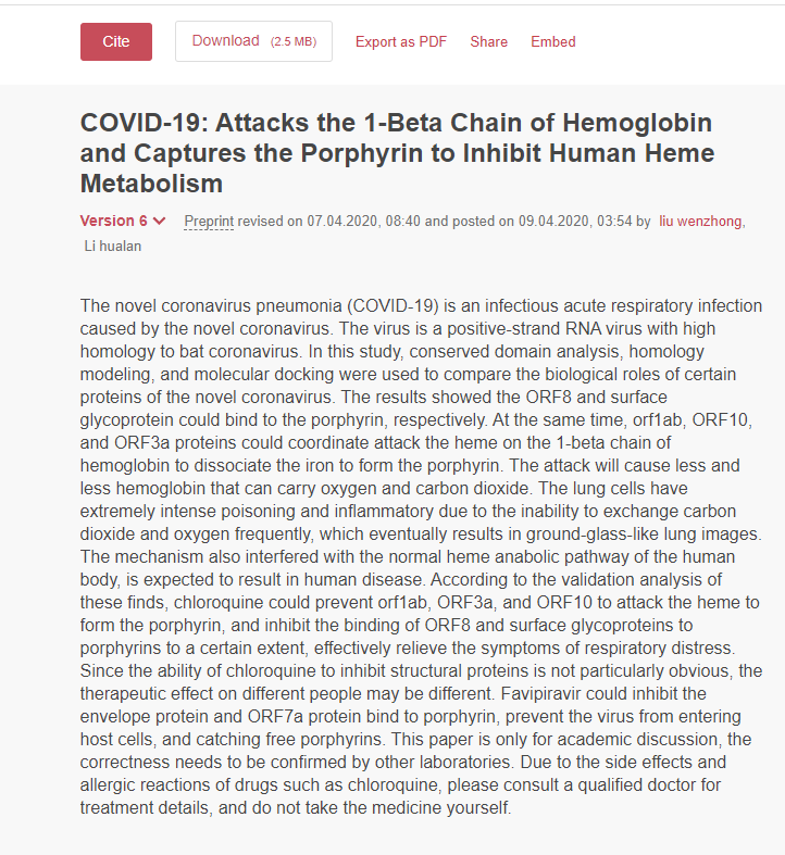 In case you forgetWhy do this to these poor kids when we have a cure? https://chemrxiv.org/articles/COVID-19_Disease_ORF8_and_Surface_Glycoprotein_Inhibit_Heme_Metabolism_by_Binding_to_Porphyrin/11938173