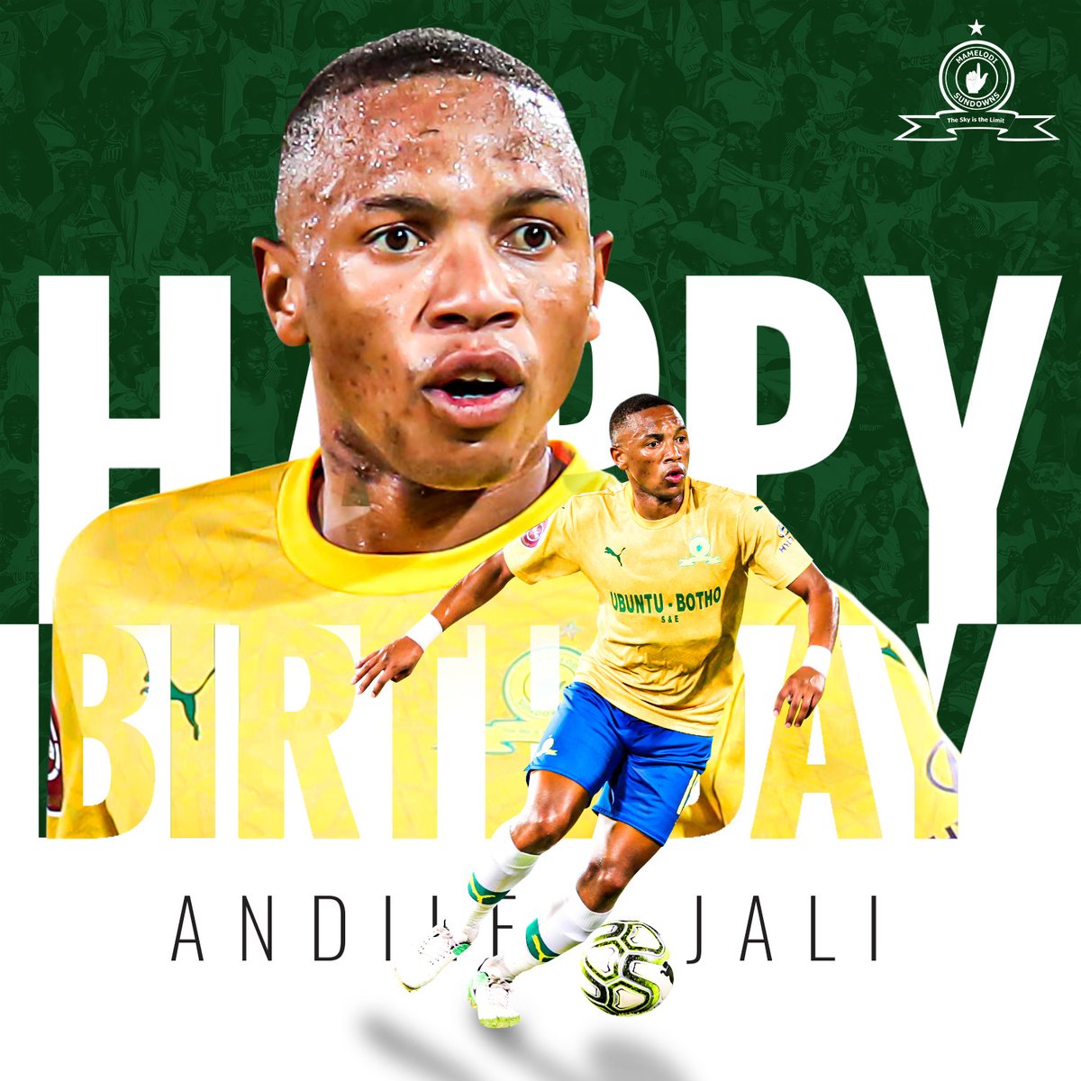 Masandawana's tweet photo. Masandawana, join us in wishing our midfield dynamo Andile “AJ” Jali a very special birthday! 🥳🎂⁣
⁣
#Sundowns #HappyBirthdayAndile https://t.co/B4mNJ1g3m9