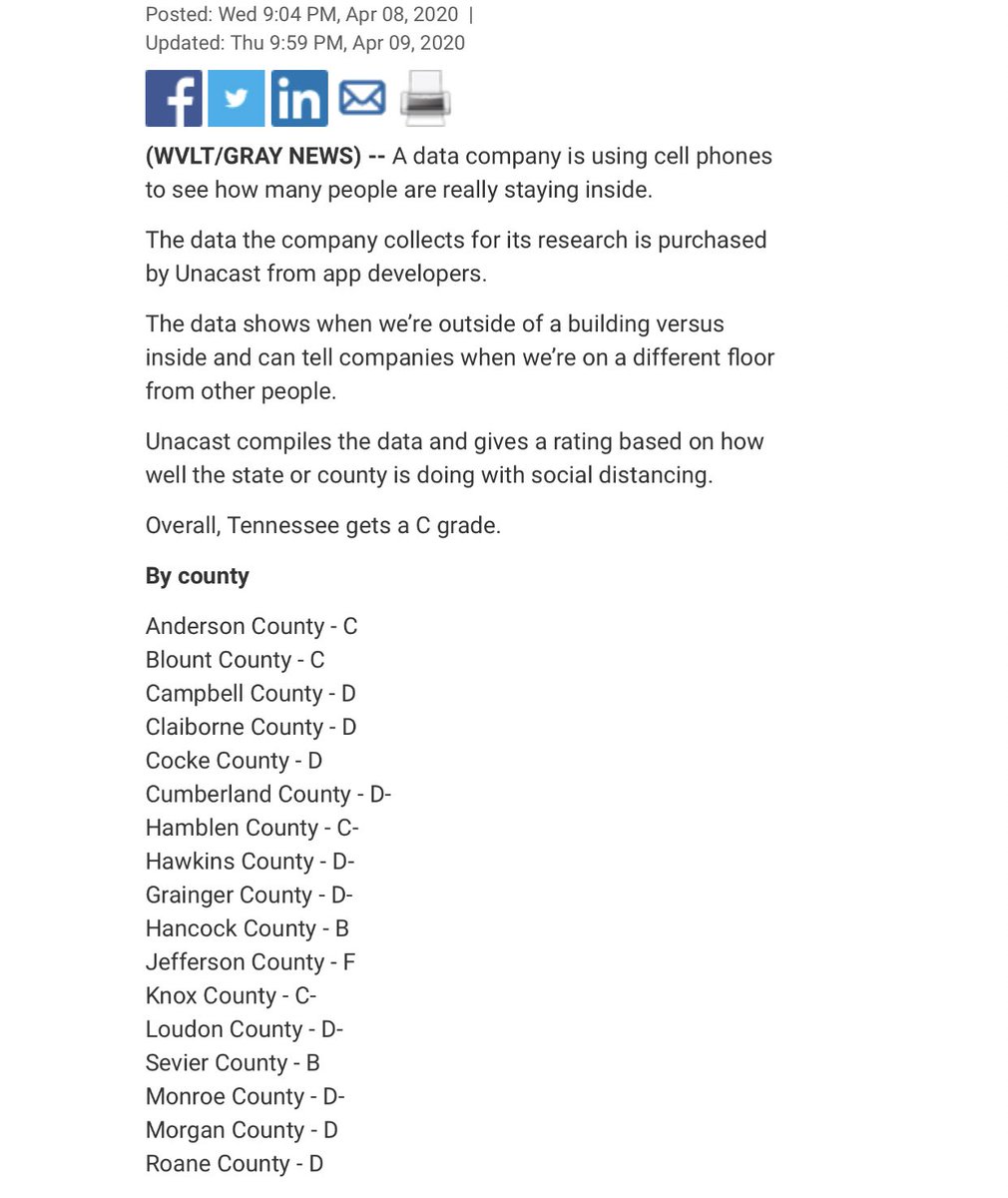 Loudon County gets a D grade in social distancing