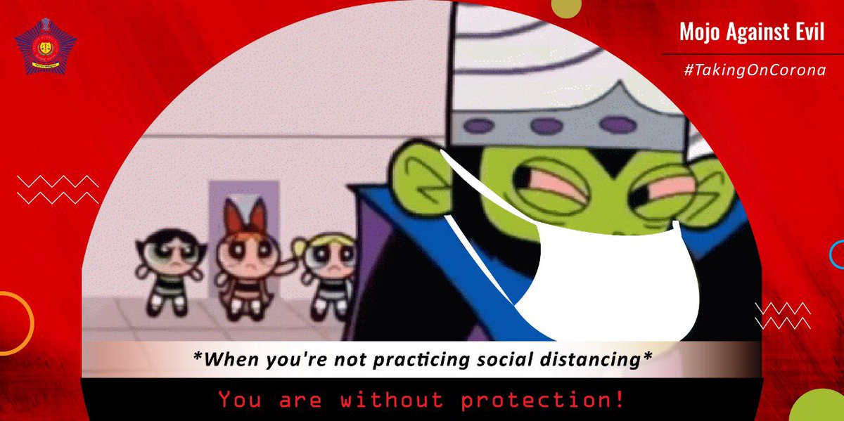 MumbaiPolice's tweet photo. Mojo Jojo's badder than you, #Coronavirus !

But guess what? He’s on our side. 

He is #TakingOnCorona 

#MojoAgainstEvil https://t.co/hanAc4I0kx
