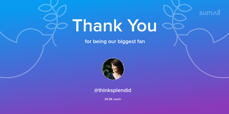 Our biggest fans this week: thinksplendid. Thank you! via sumall.com/thankyou?utm_s…