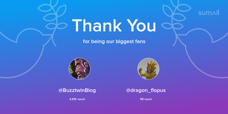 LeBananaMan_'s tweet photo. Our biggest fans this week: BuzztwinBlog, dragon_flopus. Thank you! via https://t.co/DreI2W1QrL https://t.co/8W3167Q26o