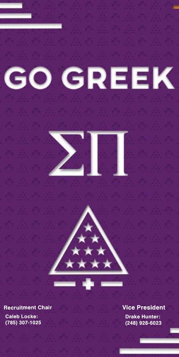 Go Greek! We are looking for  hard working and determined guys who would like to rush Sigma Pi! For questions and contacts, don’t hesitate to reach out to our Recruitment Chair Caleb Locke and VP Drake Hunter (contact information below)